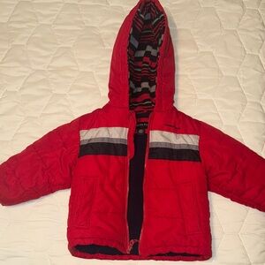 London Fog Red Kids Puffer Jacket with Hood